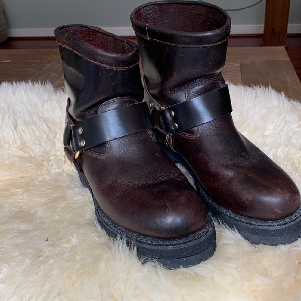Durango vintage 8.5 E mens harness all leather O-ring boots EUC chukka